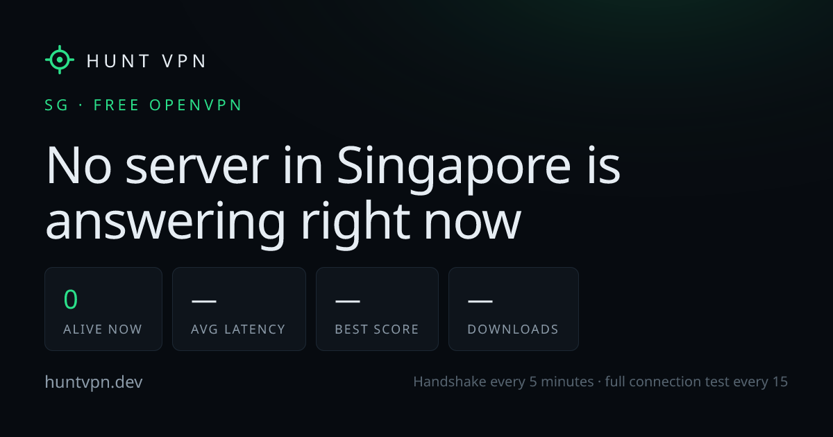 Free VPN servers in Singapore · Hunt VPN
